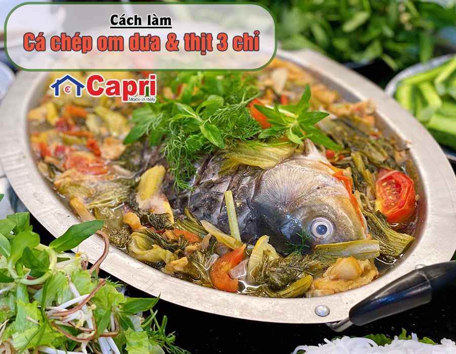 Cá chép om dưa thịt ba chỉ thơm ngon cho bữa cơm ấm cúng